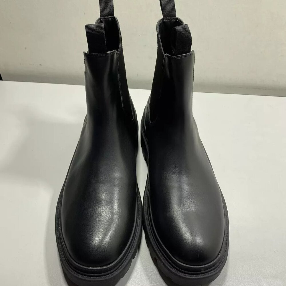 NEW COACH Men's Collin Boots Size 12D Chelsea Pull-On Round Toe Leather Black - Picture 3 of 6